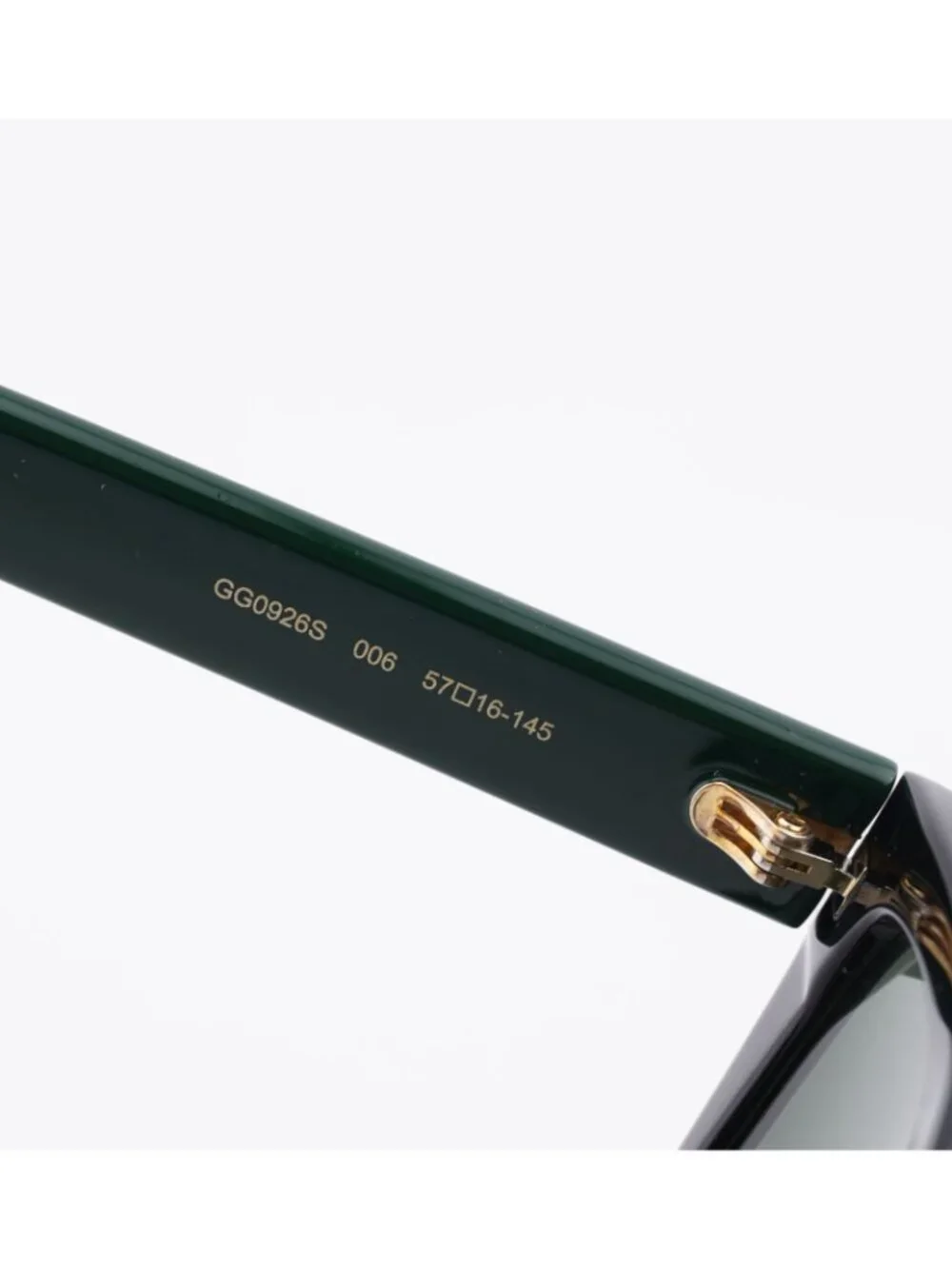 Gucci GG0926S 006 Sunglasses Black Square Frame, Green Polarized Lenses